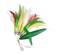 Per Big Game Piuma Trolling Gonna Tonno Lure con Gancio Piatto Trattamento Corpo E Effetto Luce UV Per Barca Pesca (verde)