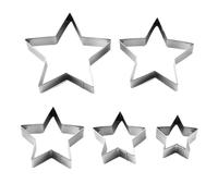 per biscotti a forma di stella in acciaio | Cinque forme di biscotti - decorazione per feste di pasticceria di vacanza, strumento da dessert da cucina forniture per