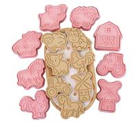 Per Biscotti Con Animali 3D - Set Da 8 Pezzi Da 2 Cm, Stampini Per La Fattoria, Stampini A Stantuffo A Pressione | Forniture Per La Cottura Feste Per Bambini Decorazione Di Torte Fondent