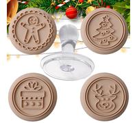 per Biscotti di Natale Sicuri Rotondi Antiaderenti Riutilizzabili | Set Stampo Pressa Per Cucina Panetteria Casa Caffè Ristorante Scuola Aula Studio Mensa Caffè
