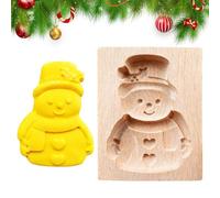 per biscotti in legno - Albero di Natale, Babbo Natale e pupazzo di neve riutilizzabile 3D Cookie Stamp, Divertente stampo da forno per le vacanze per pasticceria | Torta, Dessert, Trattare