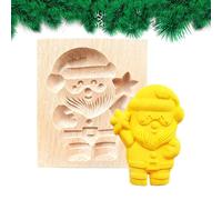 per biscotti in legno - Albero di Natale, Babbo Natale e pupazzo di neve riutilizzabile 3D Cookie Stamp, Divertente stampo da forno per le vacanze per pasticceria | Torta, Dessert, Trattare