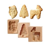 per biscotti - Strumenti per pasticceria in legno per goffratura - per biscotti lavabili a forma di cervo - per burro frollato cioccolato zucchero torta di luna torta bar casa cucina