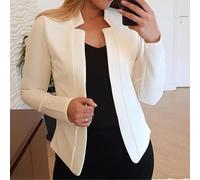 per blazer Donna Solido Polyester Leggero Casual per blazer(White XXL) | Tessuto polyester leggero, traspirante, ideale estate, vestibilità regolare, per facile cura