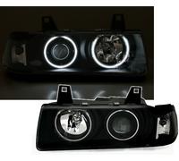 Per BMW 3er E36 Limousine Touring CCFL Angel Eyes Faro Nero Bianco Anello
