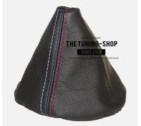 Per Bmw 5 E34 1988-1996 Cuffia Leva Cambio Pelle Nero TRI Cuciture