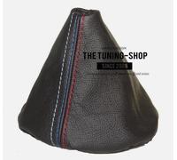 Per Bmw 5 E34 1988-1996 Cuffia Leva Cambio Pelle Nero TRI Cuciture