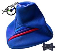 Per BMW E34 1988-1995 Gaiter In Pelle Blu Reale Con Strisce Nei Colori M3