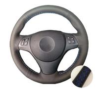 Per BMW E81 E90 Per M3 Volante per auto in pelle nera intrecciata con rivestimento in morbida pelle(Blu)