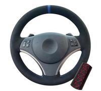 Per BMW E90 325i 330i 335i Coprivolante in pelle scamosciata nera(Rosso)