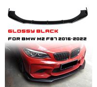 PER BMW M2 F87 16-21 SPOILER LAMA SOTTO PARAURTI ANTERIORE NERO LUCIDO SPLITTER