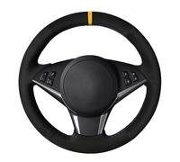 Per BMW Per E60 530d 545i 550i E61 E63 E64 630i 645Ci 650i Coprivolante Per Auto Cucito A Mano In Pelle Scamosciata Coprivolante Custodia(White Thread)