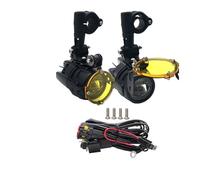 Per BMW R1200GS Per ADV F800GS K1600 Faro Ausiliario A LED + Kit Di Montaggio Nero Con Cablaggio Relè Faro Moto FANALE ANTERIORE(Yellow set)
