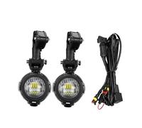 Per BMW R1200GS Per ADV F800GS K1600 Faro Ausiliario A LED + Kit Di Montaggio Nero Con Cablaggio Relè Faro Moto FANALE ANTERIORE(Light and relay wire)