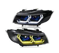 Per BMW Serie 3 E90 E91 2005-2012 Gruppo Faro Per Auto | Coppia LED Luminosi Con Doppia Lente Proiettore Alogena Allo Xeno Auto Fari Anteriori(Halogen WH 05-12)