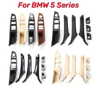Per BMW Serie 5 F10 F18 Guida A Sinistra LHD 7 Pz 2010-2016 Beige Nero In Fibra di Carbonio Auto Interni Maniglia Della Porta Piastra di Copertura Decorativa