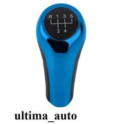 Per Bmw X1 X3 X5 E53 E83 E63 E60 Pomello Del Cambio In Pelle Pu Nera 5 Marce Blu