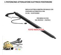 Per Bmw X3 (F25) 09/2010-04/2014 Pistoncino Elettrico Post. Sx C/Chiusura Autom.