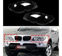 Per BMW X5 E53 Facelift 2004-2006 Faro Lente di copertura Plastica Cover (Paio)