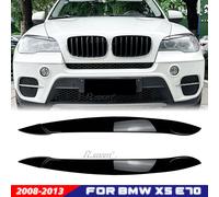 Per BMW X5 E70 2007-2013 Sopracciglia ABS Palpebre Fari ABS Nero Lucido