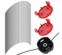 Per Bosch F016800431, filo da taglio per decespugliatore AFS da 23 a 37, con copertura per bobina F016F04841, base F016F04839, 37 cm × 3,5 mm (40 linee, 2 tappi 1 base)