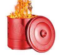 per Bruciare all'Aperto | Inceneritore per Carta in Acciaio Inossidabile,Barile per Riti Propiziatori con Manico per Denaro degli Antenati Rifiuti Foglie Legno