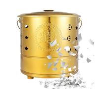 per Bruciare all'Aperto, Inceneritore per Carta in Acciaio Inossidabile, Barile per Riti Propiziatori con Manico per Denaro degli Antenati Rifiuti Foglie Legno
