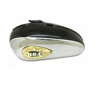 Per BSA A65 2 Gallone Nero Dipinta Cromo & Distintivi Gas Serbatoio Benzina Aes