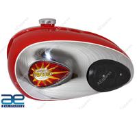 Per BSA A65 Fulmine Illuminazione Rosso & Cromo Placcato Benzina Gas Serbatoio