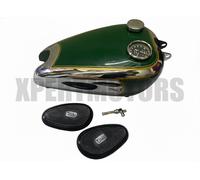Per BSA C10 C11 250cc Acciaio Verde & Cromo Serbatoio Carburante Benzina +