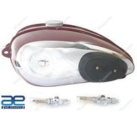 Per BSA C10 C11 C12 C11G 250 Stantuffo Marrone & Cromo &knee Pad Benzina Tank
