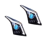 Per Cadillac Per ATS 2013 2014-2019 Accessori Modificati Led Anteriori DRL Indicatori Di Direzione Luci Di Montaggio Del Faro 2PC Auto Fari A LED Proiettore Fanale Anteriore(Blue headlights)