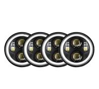 Per Cadillac Per Calais Per DeVille Per Eldorado Per Fleetwood Fari Anteriori A LED Angel Eyes Halo Ring Eye DRL Faro Anteriore Fari Anteriori Auto(Black with halo)