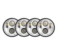 Per Cadillac Per Calais Per DeVille Per Eldorado Per Fleetwood Fari Anteriori A LED Angel Eyes Halo Ring Eye DRL Faro Anteriore Fari Anteriori Auto(Silver with halo)