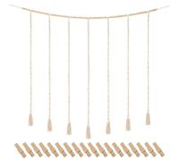 Per camera da letto, spazi accoglienti, soggiorno, luce stringa con 30 clip in legno, decorazione da parete lunga 120 cm, espositore per foto da appendere con clip