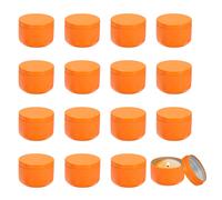 Per candele 3oz, 16 barattoli metallici con coperchio, colore arancione