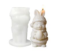 per candele, a forma di coniglio 3D, per decorare la casa, in silicone, per vacanze, compleanni, giorni della settimana, stanza, scrivania, scuola, dormitorio di studenti, appartamenti