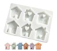 per candele in silicone a 6 cavità per realizzare la casa divertente | Stampi in silicone per candele in resina epossidica per resina epossidica argilla sapone decorazione per la casa artigianato