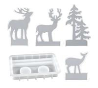 Per Candele Natale Forma Colata Riutilizzabile Rilascio Facile Feste | Stampo In Silicone Per Sapone Con Alce E Albero Di Natale Adatti A Gelatina Biscotti Torte Argilla Lavoretti Feste Casa
