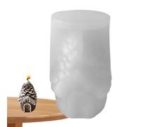 Per Candele Natalizie | Modello Per Colata A Forma Di Casa Con Pigne - Stampo Per Decorazioni Da Scrivania In Cemento | Per Organizzatori Di Feste Insegnanti D'Arte Hobbisti Creativi Laboratori