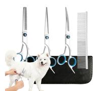 Per Cani | 3 Pezzi Cesoie Per Animali Domestici Con Pettine | Acciaio Inossidabile Dritte Curve Diradatrici Toelettatura - Per Gatti E Cuccioli Faccia Zampe Orecchie