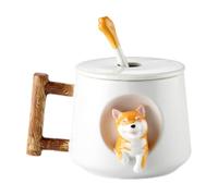per cani - da caffè 3D in ceramica a forma di cartone animato, dolce da tè, in ceramica con cucchiaino per il caffè mattutino delle donne, come Natale
