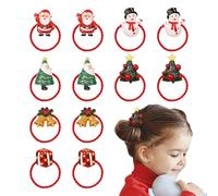 Per Capelli Festivi,12 Pezze Fascette Elastiche Natalizie con Pupazzo di Neve | per Capelli Elastici per Coda di Cavallo Idee Regalo per Donne Amiche Bambine Figlie