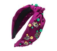 per capelli Mardi Gras - Fascia larga da donna, alla moda, annodata perla, gioiello per Mardi Gras, diversi colori, per donne e ragazze