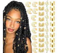 Per capelli per , in metallo con anelli | Bracciali d'oro, clip decorative eleganti per trecce, dreadlock e accessori locali, gioielli durevoli e moderni da indossare