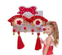 per capelli per ragazze, fiocchi pelosi con nappe, clip per capelli cinesi, per capelli per Capodanno, per festa della mamma, bambini, familiari e amici
