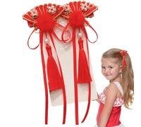 per capelli per ragazze, fiocchi pelosi con nappe, clip per capelli in stile cinese, per capelli per Capodanno, per festa della mamma, bambini, familiari e amici
