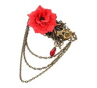 per Capelli Steampunk da Donna Teschio con Rosa e Decorazione a Catena
