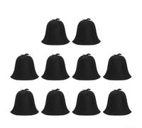 per cappello Sauna in Feltro Nero Protezione per calore per(10pcs black) | Feltro naturale spesso, blocca per calore intenso, previene mal di , misura , nero classico