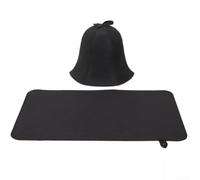 per cappello Sauna in Feltro Nero Protezione per calore per(1set) | Feltro naturale spesso, blocca per calore intenso, previene mal di , misura , nero classico